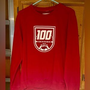 🐽 RAZORBACKS Red 100 Seasons Basketball Crew-neck Sweatshirt!! GO HOGS